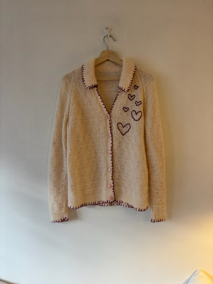 Cream Cardigan with Love